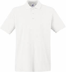 Fruit of the Loom Herren Premium Polo Poloshirt, Weiß (White 000), Large von Fruit of the Loom