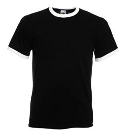 Fruit of the Loom Herren Ringer T T-Shirt, Schwarz (Black/White 150), Small von Fruit of the Loom