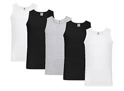 Fruit of the Loom Herren Tank Top Valueweight Athletic Vest 61-098-0 auch Farbsets M L XL XXL 3XL 4XL, 2xWeiss 2xSchwarz 1xGrau + 1 HL-Kauf Notizblock XXL von Fruit of the Loom