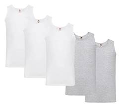 Fruit of the Loom Herren Tank Top Valueweight Athletic Vest 61-098-0 auch Farbsets M L XL XXL 3XL 4XL, 3xWeiss 2xGrau + 1 HL-Kauf Notizblock 4XL von Fruit of the Loom