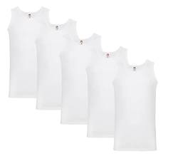 Fruit of the Loom Herren Tank Top Valueweight Athletic Vest 61-098-0 auch Farbsets M L XL XXL 3XL 4XL, 5X Weiss + 1 HL Kauf Notizblock 4XL von Fruit of the Loom