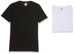 Fruit of the Loom Herren V-Neck Valueweight T-Shirt, schwarz/weiß, XXL (10er Pack) von Fruit of the Loom