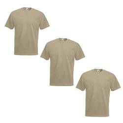 Fruit of the Loom Herren Valueweight Tee-3 Pack T-Shirt, Braun (Khaki 0_Brown(Khaki), XL (3er Pack) von Fruit of the Loom