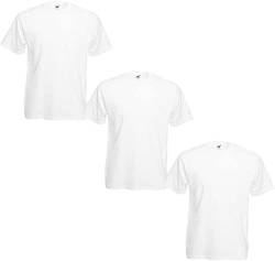 Fruit of the Loom Herren Valueweight Tee-3 Pack T-Shirt, Weiß (Weiß 0), L (3er Pack) von Fruit of the Loom