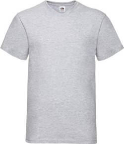 Fruit of the Loom Herren Valueweight V-Neck-Tee T-Shirt, Grau (Heather Grey 123), Medium von Fruit of the Loom