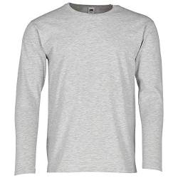 Fruit of the Loom Iconic 150 Classic Long Sleeve T-Shirt, Farbe:Graumeliert, Größe:XL von Fruit of the Loom