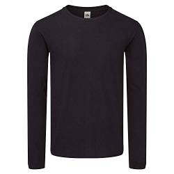 Fruit of the Loom Iconic 150 Classic Long Sleeve T-Shirt, Farbe:schwarz, Größe:M von Fruit of the Loom