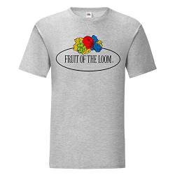 Fruit of the Loom Iconic 150 T-Shirt mit Vintage-Logo auf der Brust, Farbe:Graumeliert - Vintage-Logo groß, Größe:2XL von Fruit of the Loom