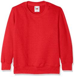 Fruit of the Loom Jungen Classic Set-In Sweat Kids Sweatshirt, Rot (Red 400), 116 (Herstellergröße: 5-6) von Fruit of the Loom