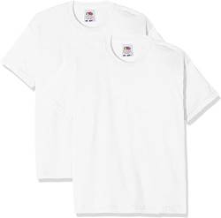 Fruit of the Loom Jungen Kinder Valueweight kurzen Ärmeln, 2 Stück T-Shirt, White (White White), 14-15 Jahre (2er Pack) von Fruit of the Loom