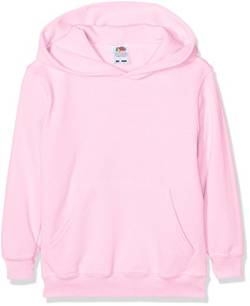 Fruit of the Loom Jungen Regular Fit Kapuzenpullover Classic Hoodie, Rosa, 128 (Herstellergröße: 7-8 Jahre) von Fruit of the Loom