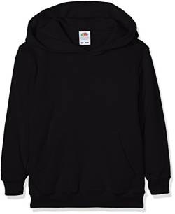 Fruit of the Loom Jungen Regular Fit Kapuzenpullover Classic Hoodie, Schwarz (Schwarz 36), 140 (Herstellergröße: 9-10 Jahre) von Fruit of the Loom