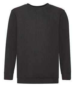 Fruit of the Loom Jungen Regular Fit Sweatshirt, Schwarz (Schwarz 36), Gr. 152 CM (Herstellergröße: 12/13 Jahre ) von Fruit of the Loom