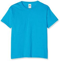 Fruit of the Loom Jungen T-Shirt, Azurblau, 9-11 Jahre (140) von Fruit of the Loom