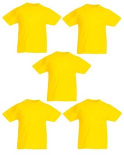 Fruit of the Loom Jungen T-Shirt (5er Pack), gelb, 3-4 Jahre von Fruit of the Loom