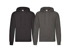 Fruit of the Loom - Kapuzen-Sweatshirt 'Hooded Sweat' 2XL,2er Schwarz/Anthrazit von Fruit of the Loom