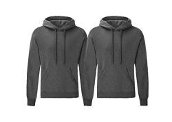 Fruit of the Loom - Kapuzen-Sweatshirt 'Hooded Sweat' XL,2er DarkHeather von Fruit of the Loom