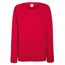 Fruit of the Loom Lady-Fit Lightweight Raglan Sweat, rot, S von Fruit of the Loom