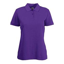 Fruit of the Loom - Lady-Fit Poloshirt Mischgewebe '65/35 Polo' Small,Purple von Fruit of the Loom