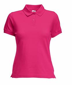 Fruit of the Loom Hochwertiges Damen-Polo-Shirt Gr. L, fuchsia von Fruit of the Loom