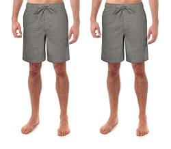 Fruit of the Loom Men's Jersey Knit Sleep Shorts - 100% Cotton Sleepwear Pajama Shorts with Drawstring & Pockets- Ultra-Soft, Moisture Wicking Lounge and Nightwear Shorts/2-Pack (Grey/Grey, Small) von Fruit of the Loom