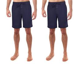 Fruit of the Loom Men's Jersey Knit Sleep Shorts - 100% Cotton Sleepwear Pajama Shorts with Drawstring & Pockets- Ultra-Soft, Moisture Wicking Lounge and Nightwear Shorts/2-Pack (Navy/Navy, 4X-Large) von Fruit of the Loom