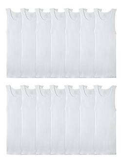 Fruit of the Loom Men's Tag-Free Tank A-Shirt, 14 Pack - White, X-Large von Fruit of the Loom