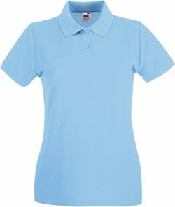 Fruit of the Loom, Premium-Poloshirt, Lady-Fit, für Damen, Himmelblau, XX-Large von Fruit of the Loom