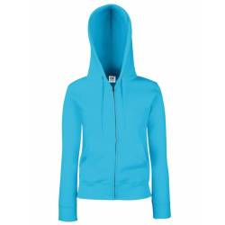 Fruit of the Loom Premium Hooded Sweatjacke Lady-Fit - Farbe: Azure Blue - Größe: XL von Fruit of the Loom