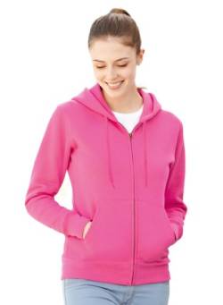 Fruit of the Loom Premium Hooded Sweatjacke Lady-Fit - Farbe: Fuchsia - Größe: M von Fruit of the Loom