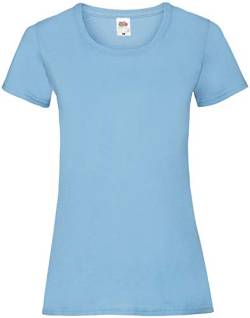 Fruit of the Loom Rundhals Damen T-Shirt, Farbe:Pastellblau, GröÃŸe:XS von Fruit of the Loom