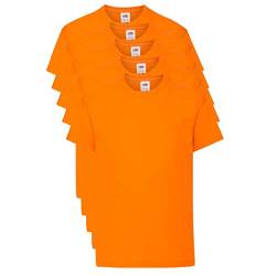 Fruit of the Loom Unisex Kinder Original T T-Shirt, Orange, 14-15 Jahre (5er Pack) von Fruit of the Loom