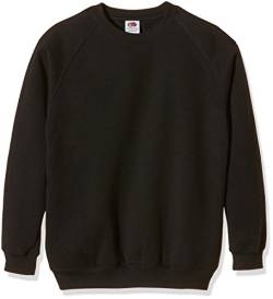 Fruit of the Loom Unisex Kinder Raglan Premium Sweatshirt, Schwarz, 3-4 Jahre von Fruit of the Loom