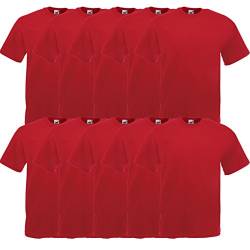 Fruit of the Loom Valueweight T 10er Pack Herren T-Shirt Mehrpack, GröÃŸe:3XL, Farbe:dunkelrot von Fruit of the Loom