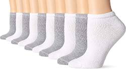 Fruit of the Loom Women's 10 Pack Cushioned No Show Socks, Shoe Size 4-10, White/Gray von Fruit of the Loom