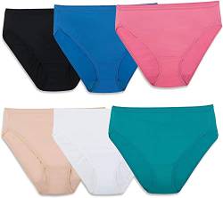 Fruit of the Loom Women's 6 Pack Microfiber Hi-Cut Panties, Assorted Color, 8 von Fruit of the Loom