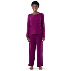 Fruit of the Loom Women's Long Sleeve Tee and Pant 2 Piece Sleep Set, Boysenberry, Small von Fruit of the Loom