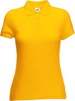 Fruit of the loom Damen 65/35 Polo Lady-Fit Poloshirt, Gelb (Sunflower 601), X-Small von Fruit of the Loom