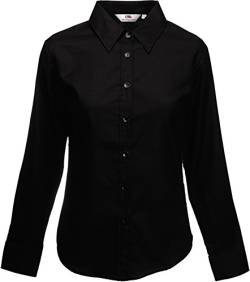 Fruit of the loom Damen Oxford Shirt LS Lady-Fit Hemd, Schwarz (Black 101), Large von Fruit of the Loom