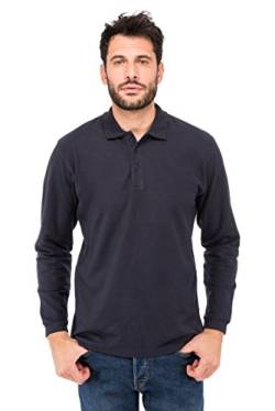 Fruit of the loom Herren Premium Long Sleeve Polo Poloshirt, Blau (Deep Navy Az), Medium von Fruit of the Loom