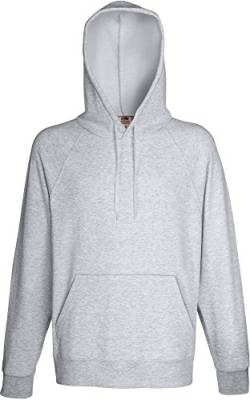 Fruit of the loom Herren Sweatshirt Lightweight Hooded Sweat,Grau (Heather Grey 123),Small von Fruit of the Loom