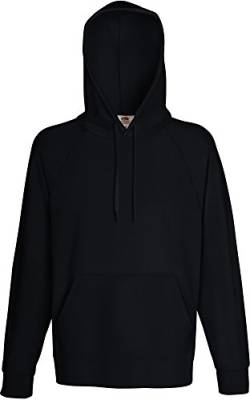 Fruit of the loom Herren Sweatshirt Lightweight Hooded Sweat,Schwarz (Black 101),Large von Fruit of the Loom