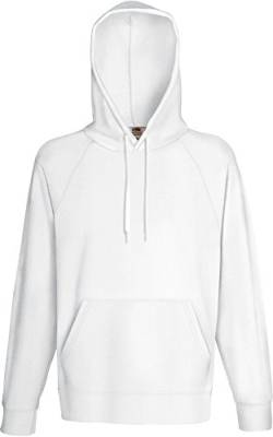 Fruit of the loom Herren Sweatshirt Lightweight Hooded Sweat,Weiß (White 000),Large von Fruit of the Loom