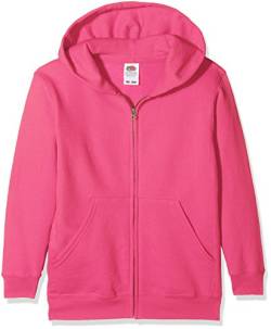 Fruit of the loom Jungen Classic Hooded Sweat Jacket Kids Kapuzenpullover, Rosa (Fuchsia 439), 164 (Herstellergröße: 14-15) von Fruit of the Loom