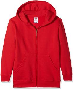 Fruit of the loom Jungen Classic Hooded Sweat Jacket Kids Kapuzenpullover, Rot (Red 400), 140 (Herstellergröße: 9-11) von Fruit of the Loom