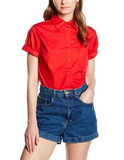 Fruite of the Loom Damen Lady Fit Poplin Kurzarm Bluse, vers.Farben S,Rot von Fruit of the Loom