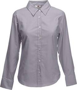 Oxford Bluse Langarm Lady-Fit - Farbe: Oxford Grey - Größe: 3XL von Fruit of the Loom