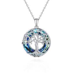 Baum des Lebens Halskette 925 Sterling Silver Family Tree Crystal Jewelry Gifts for Women Girls Friends Mom von Fryneauy