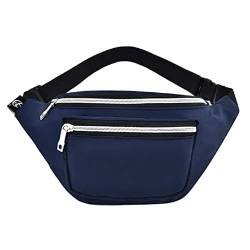 Bauchtaschen für Damen und Herren, modische Nylon-Hüfttasche, Reisetasche, Lauftaschen, blau, 34 x 10 x 16cm / 13.38 x 3.93 x 6.29in von FuBESk