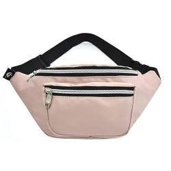 Bauchtaschen für Damen und Herren, modische Nylon-Hüfttasche, Reisetasche, Lauftaschen, rose, 34 x 10 x 16cm / 13.38 x 3.93 x 6.29in von FuBESk